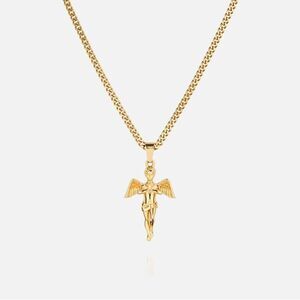 Gold angel pendant necklace S207